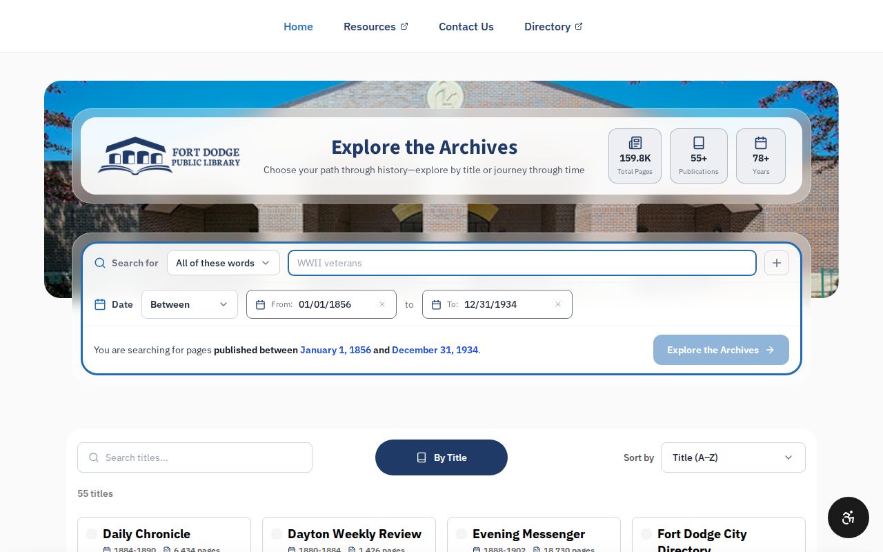 Fort Dodge city directory digitized newspaper archive