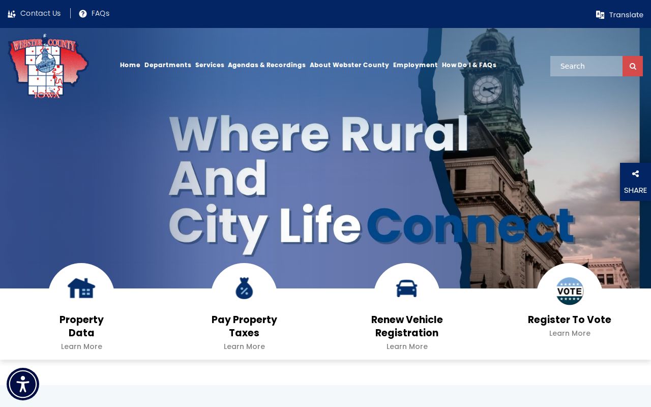 Webster County government offices serving Fort Dodge resident record searches