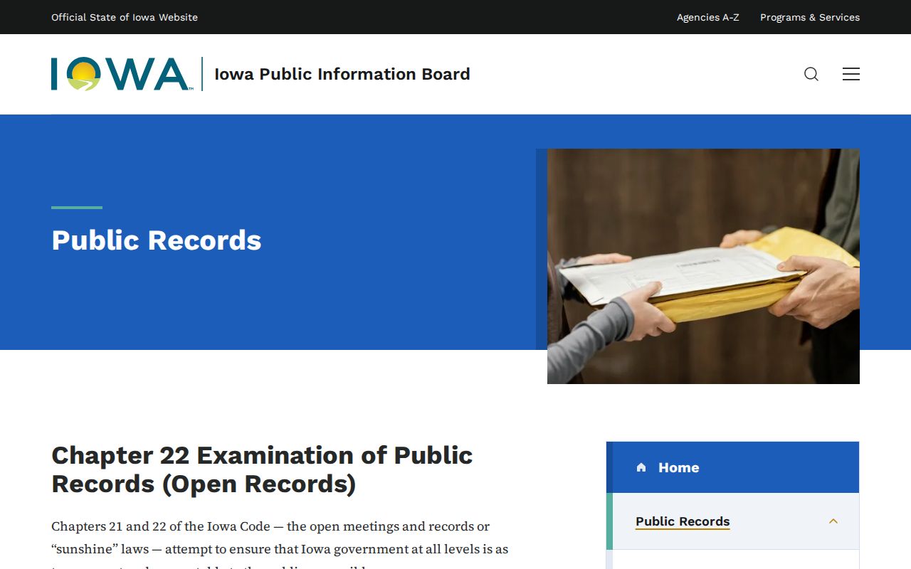 Iowa public records guidance for Fort Dodge record requests