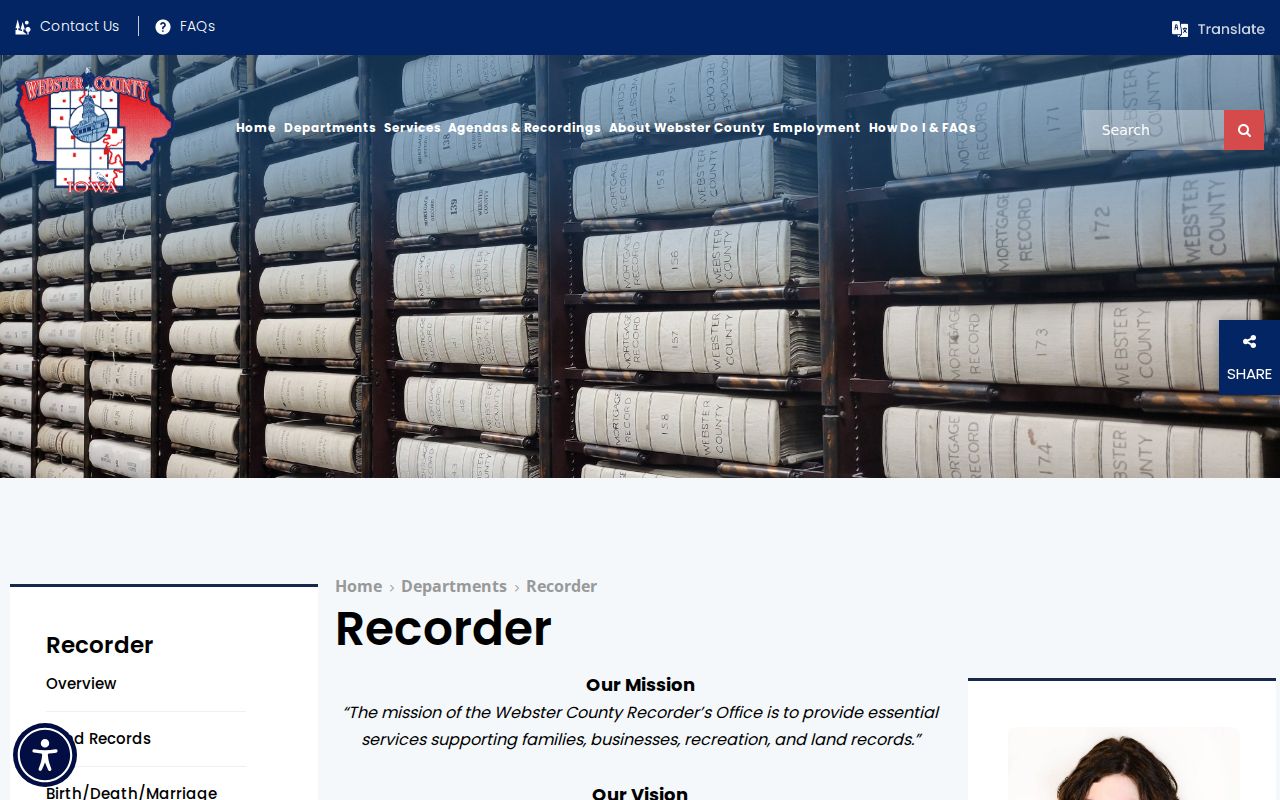 Webster County Recorder for the Fort Dodge residents directory