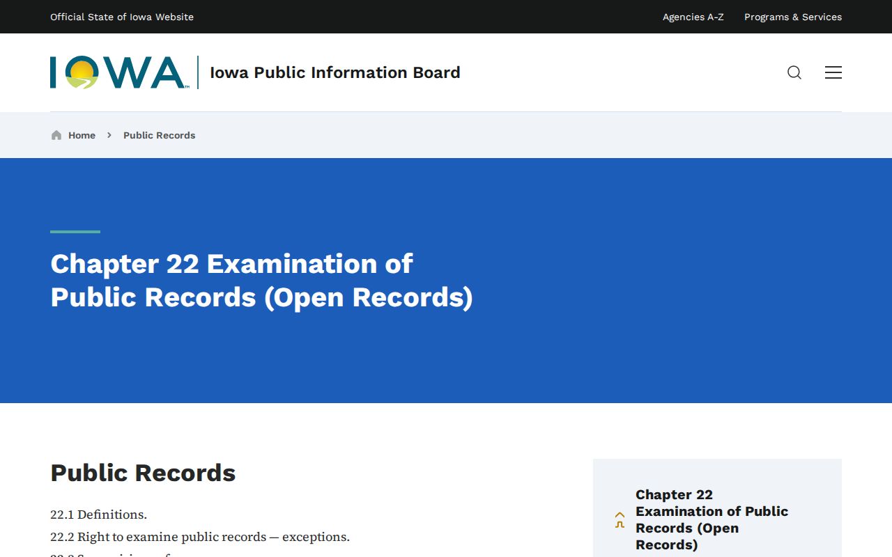 Iowa Chapter 22 public-record guidance for privacy-aware Fort Dodge neighbors research
