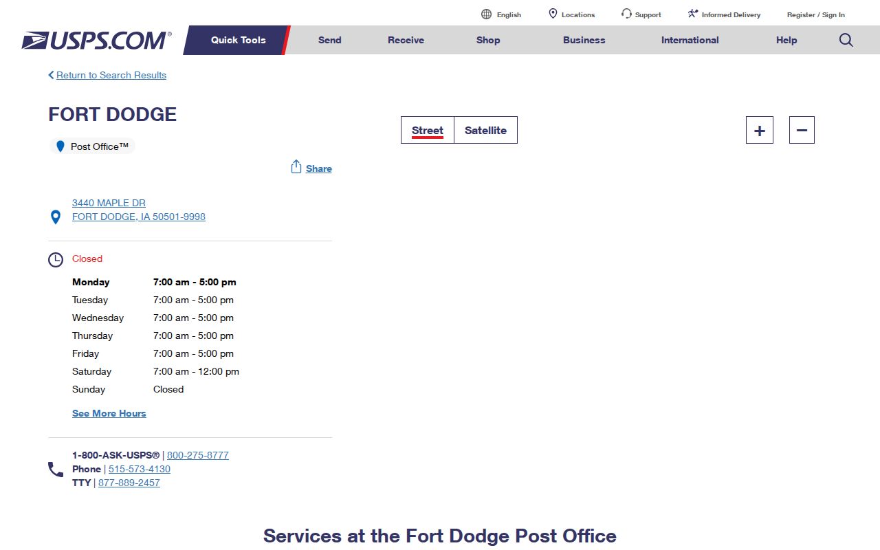 Fort Dodge ZIP code directory USPS 50501 location